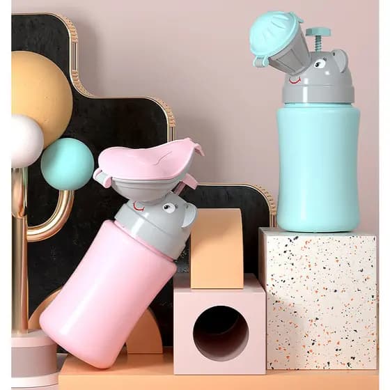 Mictório Infantil Portátil com Válvula Antivazamento Para Ermegencias em Viagens Menino e Menina – Azul e Rosa