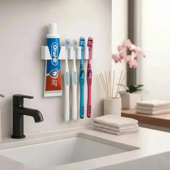 Porta Escova De Dente Suporte Pasta Creme Dental Suporte