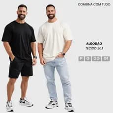 Camiseta Oversized Masculina StreetWear 100% algodão (P ao GG)