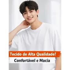 Camiseta Masculina Oversized Camisa Streetwear Gola Alta