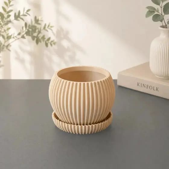 Vaso Decorativo Suculentas Cachepô Prato E Drenagem Moderno