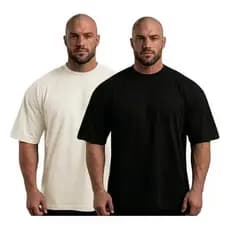 Kit 2 Camiseta Oversized Suedine Masculina Malhão Algodão