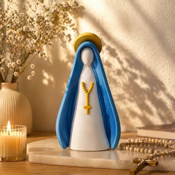 Estatua Santa Nossa Senhora Aparecida Decorativa Manto