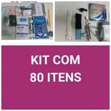 Kit com 80 itens de equipamentos e primeiros socorros