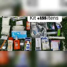 Kit de + 155 itens Equipamentos e de Primeiros Socorros e Higiene para a Mochila de Emergência.