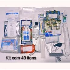 Kit para Mochila de Emergência com 10 ou 40 itens.