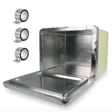 3 Rolos de Fita Adesiva Laminada Cromada Isolamento caixa de Isopor Fit Pel.