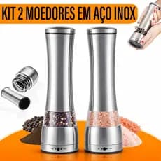 Kit 2 Moedor de Pimenta Sal Temperos Aço Inox Manual Yab
