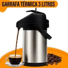 Garrafa Térmica 3 Litros Inox Parede Dupla Giratória Bebidas