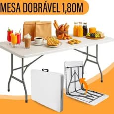 Mesa Maleta Dobrável Portátil Com Alça Resistente 180cm Camping Praia - Yab