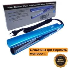 Chapinha Profissional Nano Titanium 450°f Prancha Alisadora Progressiva de Cabelo Bivolt 110V/220V