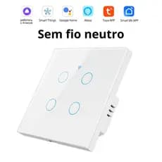 Interruptor 4 Botões 4x4 Touch Wifi Inteligente Alexa Aplicativo SmartLife Tuya