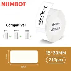 NIIMBOT Rolo Bobina Papel Etiqueta D110 D101 D11 15x30mm