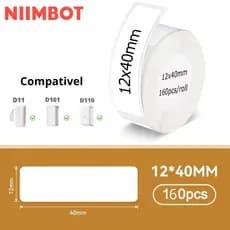 NIIMBOT Rolo Bobina Papel Etiqueta D110 D101 D11 12x40mm