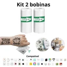 Kit 2 Bobinas Etiqueta Térmica Adesiva Transparente Rolo Para Mini Impressora Portátil e a Prova De Água Bobina Contínua