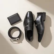 Kit Sapato Social Masculino Preto Verniz Cadarço Cinto Carteira Giolo