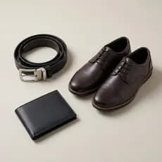 Kit Sapato Social Masculino Couro Legítimo Derby Cinto Carteira