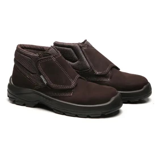 Bota Segurança Ocupacional Velcro Bracol Bico PVC Couro Nobuck Marrom Bidensidade 4018BVNN4600LL