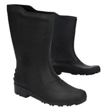 Bota Galocha Preta Moto Motociclista Motoqueiro Impermeável Chuva PVC Grendene Cano Médio