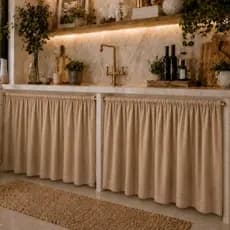 Cortina Pia Cozinha Decoração 2,10x80 Sem Ilhós Passante