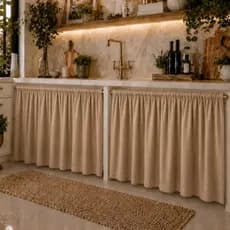 Cortina Pia Cozinha 4,00x80 Passante Frufru Decorativa
