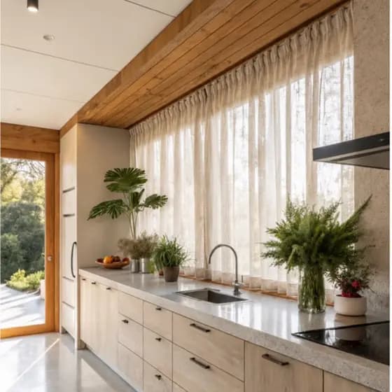 Cortina Sem Ilhós Linho Voil Flame Gaze 3,00x1,30 Varão Passante Decoração Sala Cozinha