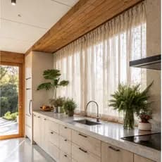 Cortina Sem Ilhós Linho Voil Flame Gaze 3,00x1,30 Varão Passante Decoração Sala Cozinha