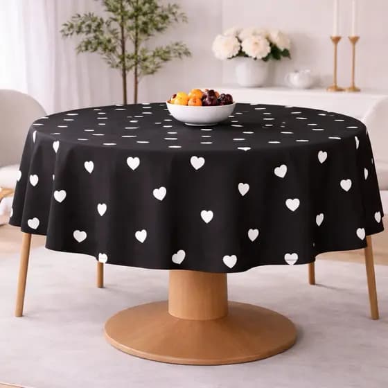 Toalha de Mesa Redonda 4 Lugares Mesa Posta Jantar e Decoração de Cozinha