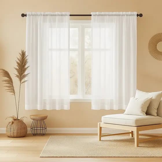 Cortina Voil Flame Linho Luxo 3,00x1,70 Sala Varão Passante