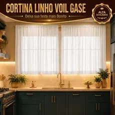 Cortina Linho Voil Flame Gaze 5,00x1,20 Sem Ilhós Varão Passante