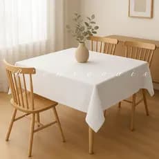 Toalha de Mesa Quadrada 4 Lugares 1,40m x 1,40m Linho Voil Flame Cozinha Moderna