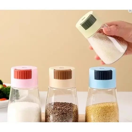 Porta Tempero Saleiro Condimentos com Dosador Automático Sal Açúcar Temperos Cozinha Vidro 180ml
