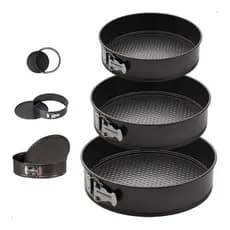 Kit 3 Formas com Fundo Removível Antiaderente com Fundo Removível para torta Bolo