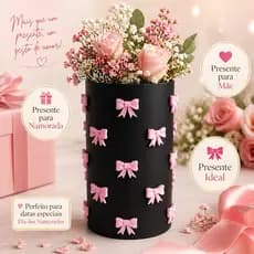 Organizador De Penteadeira agrande Com Laços Porta Pincéis Maquiagem E Acessórios