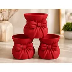 Kit 3 Porta Pincel Decorativo Com Laço Porta Maquiagem Porta Caneta E Porta Flores