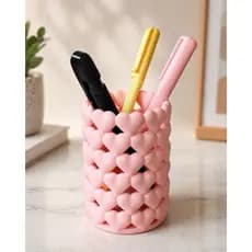 Porta Pincéis Decorativo Com Corações Organizador De Maquiagem Para Penteadeira