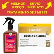 Kit Tônico Rapunzel Lola 250ml e Lavitan Cabelos e Unhas 60 caps