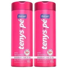 Kit com 2 Talco Tenys-Pé Antisséptico Baruel Pó Woman 100g Legítimo