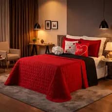Kit Cobre Leito Dupla Face Queen 08 Peças Decoração Quarto Cama Posta Decoração