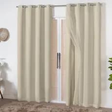 Cortina PVC Blackout 100% C/ Voil na Cor 2,80x2,50 / Decoração Sala Quarto Escritório Porta Janela