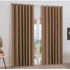 Cortina Blackout Tecido p/ Varão Simples 4,00x2,70 Ilhós Cromado Decoração Sala Quarto Escritório