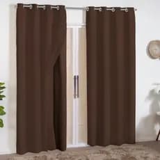 Cortina 2,80x2,80 100% Blackout Pvc C/ Voil Decoração Porta Janela Sala Quarto Escritório Blecaute