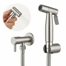 Ducha Higiênica 1/4 Volta Luxo Gatilho Mangueira De Aço Inox