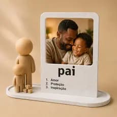 Porta Foto Dia dos Pais personalizado, ideal para presentear com carinho e decorar ambientes