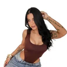 Body Asa Delta Marrom Cavado Fio Dental Com Bojo Moda Verão