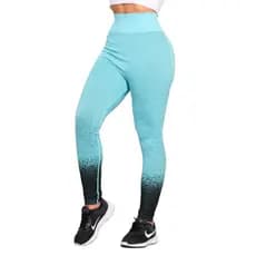 Calça Legging Azul Academia Feminina Cintura Alta