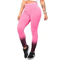 Calça Legging Rosa Academia Feminina Cintura Alta