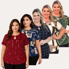 Kit 5 Blusinha Camiseta Blusa Feminina Moda Plus Size Curve Verão Evangélica Melhor Preço