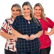 Blusa Blusinha Camiseta Feminina Plus Size Curve Evangelica Verão Senhora  Podrinha Promoção