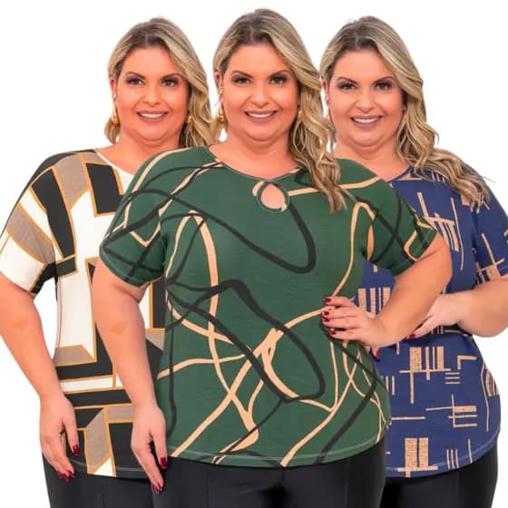 Blusa Feminina T-Shirt Plus Size Curve Podrinha G GG EXG G3  Promoção